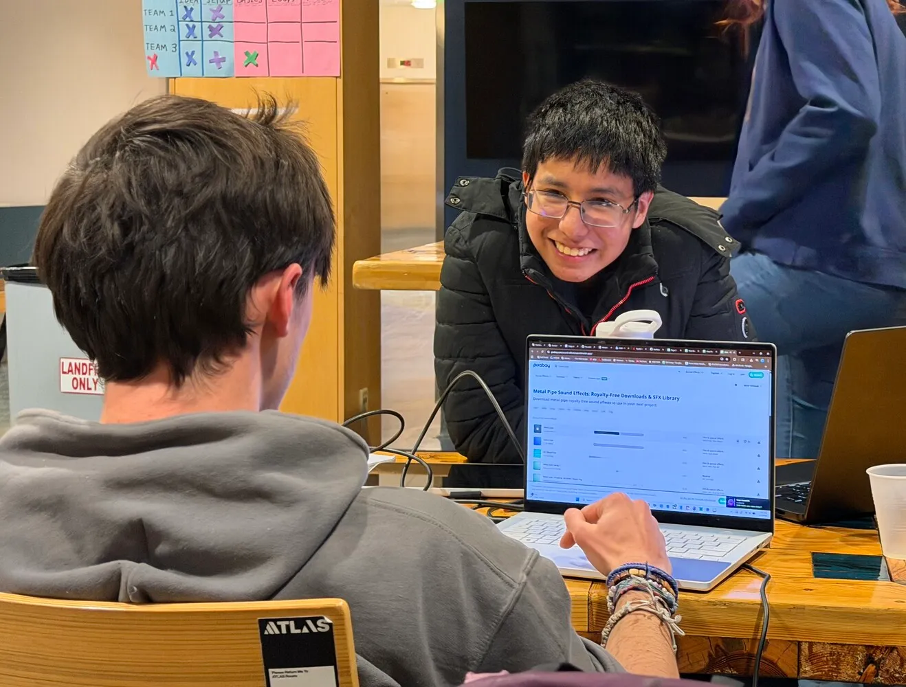 Michael and Lucky working on Pushing Pencils